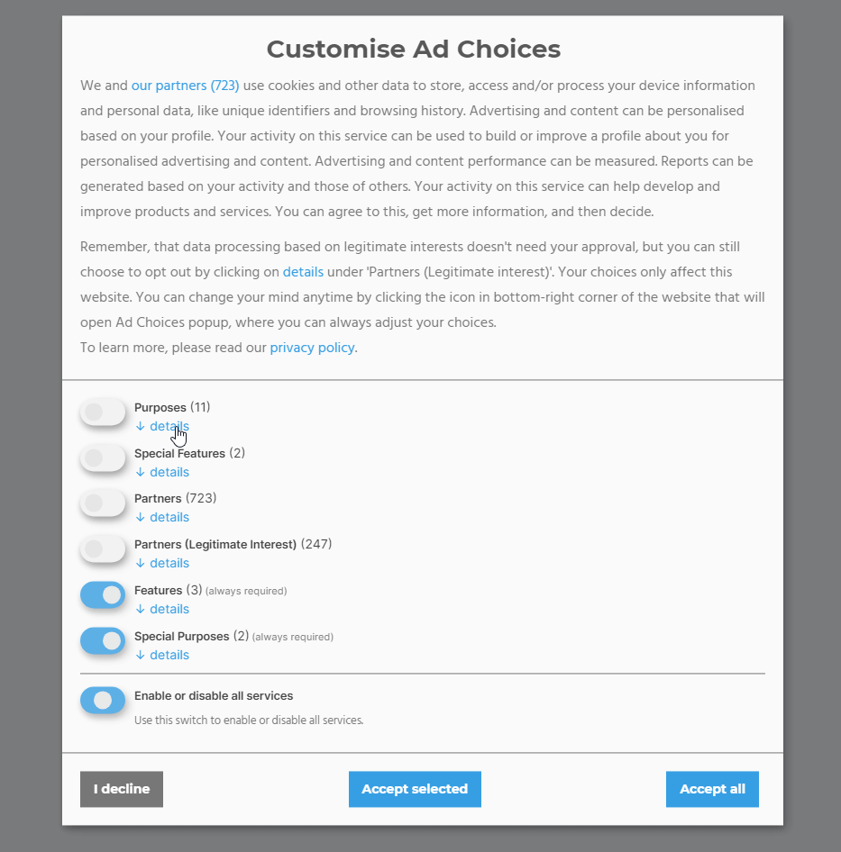 ad choices customization gif