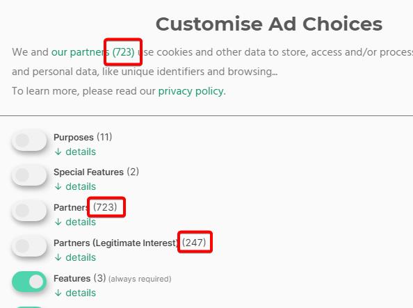 ad choces customization vendors