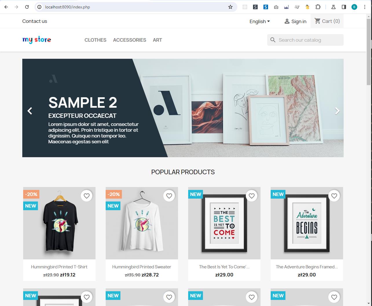 prestashop sample store