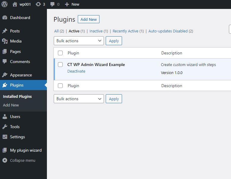 admin wizard plugin example