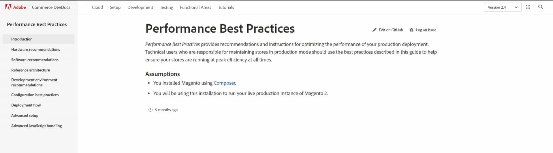 Adobe subsite presenting Performance best practices