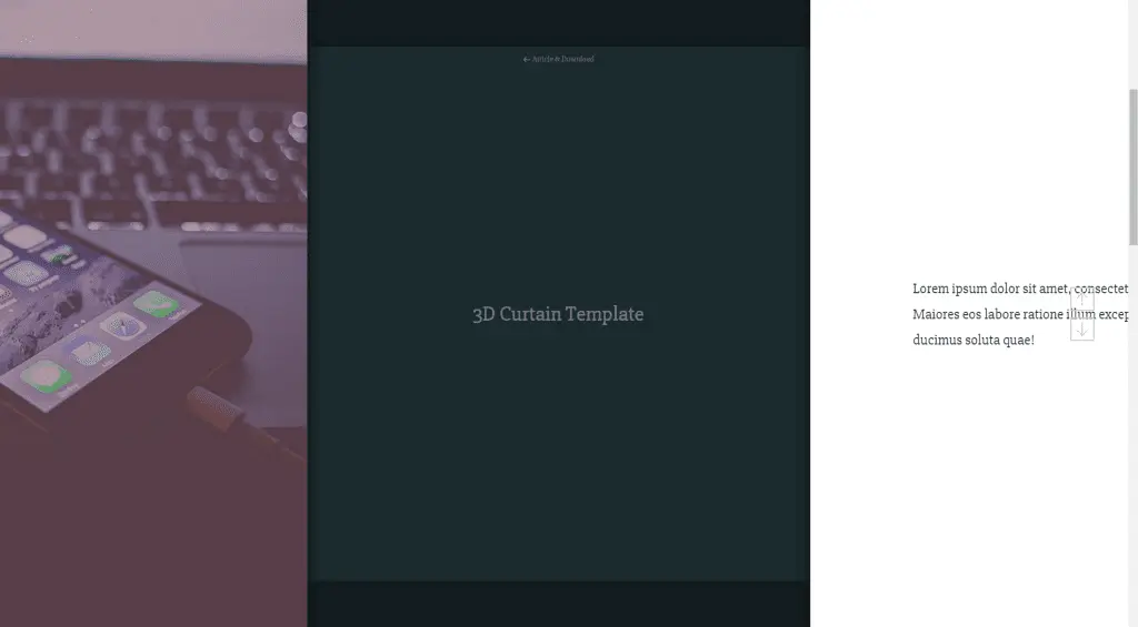 Website preview with three columns, one with an image, two with text